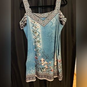 Floral Blue Women's Top